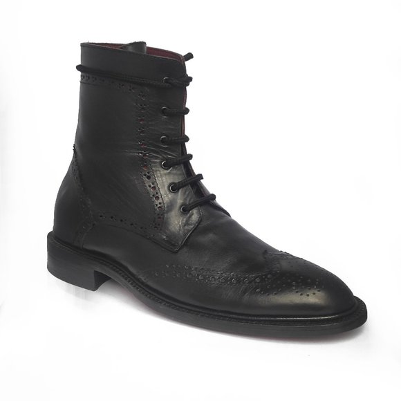 Bashwood Handamde  Black Leather Dress Boots - Picture 1 of 5